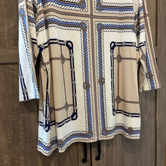 Talbots 1X Top Nautical Rope Print Stretch 3/4 Sleeve - Picture 6 of 11